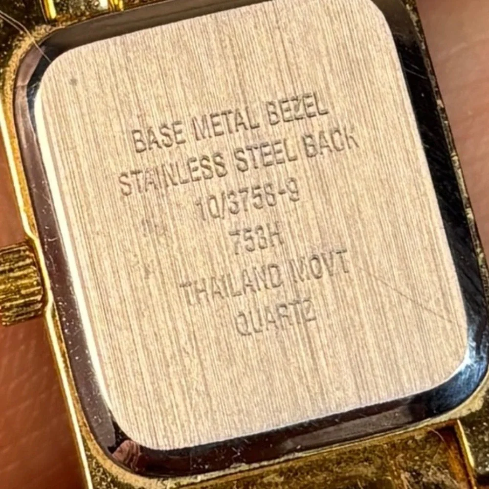 Anne Klein‎ Women's Gold Tone Square Face Quartz Watch Base Metal Bezel